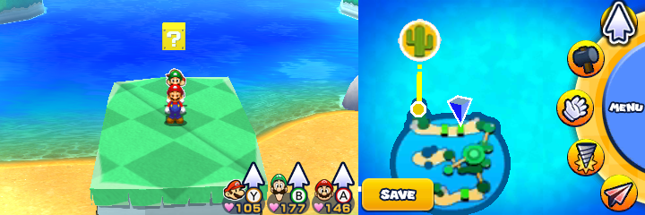 Last block in Twinsy Tropics of Mario & Luigi: Paper Jam.