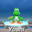 Yoshi in tennis from Mario Sports Superstars