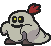 Battle idle animation of a Duplighost from Paper Mario