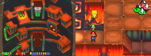Twenty-fifth block in Thwomp Caverns of the Mario & Luigi: Partners in Time.