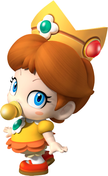 Artwork of Baby Daisy for Mario Kart Wii (also used in Mario Super Sluggers and Mario Kart Tour)