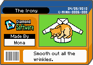 The shelf cover for one of Mona's microgames in WarioWare: D.I.Y.