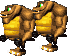 Sprites of Kuff 'n' Klout standing from Donkey Kong Country 3: Dixie Kong's Double Trouble!