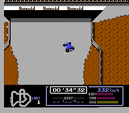 Screenshot of Circuit No-5 from Famicom Grand Prix: F1 Race