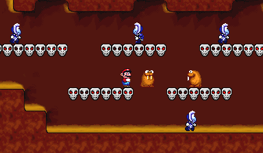 Mario in the level Cave 1.