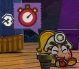 Goombella immobilized, as seen in Paper Mario: The Thousand-Year Door (Nintendo Switch).
