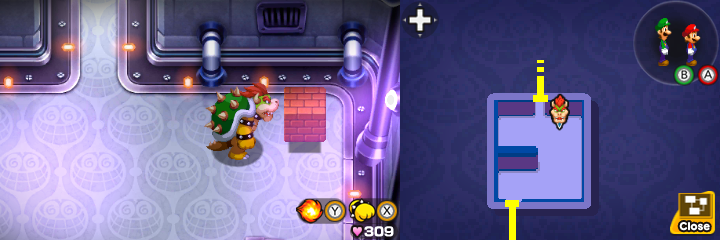 Block 68 in Peach's Castle of Mario & Luigi: Bowser's Inside Story + Bowser Jr.'s Journey.