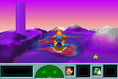 Screenshot of an unfinished boss challenge from the 2004 voxel engine build of Banjo-Pilot, for comparison with Diddy Kong Pilot's 2003 build