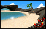 The icon for Koopa Troopa Beach, from Mario Kart 64.
