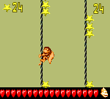 Dixie Kong in the first Bonus Level of Miller Instinct in Donkey Kong GB: Dinky Kong & Dixie Kong