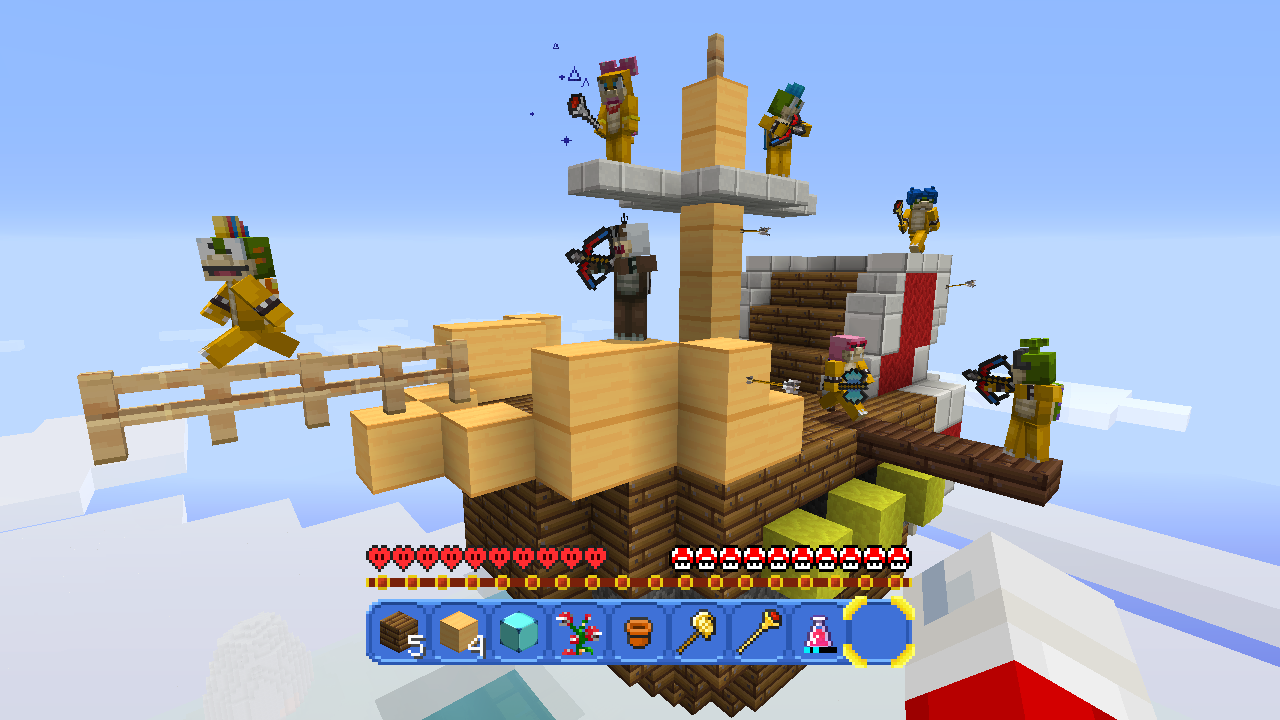 The Koopalings fighting on an Airship