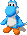 Sprite of a Light Blue Yoshi from the Tox Box Shuffle minigame in Super Mario 64 DS