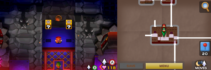 Eighth and ninth blocks in Bowser's Castle of Mario & Luigi: Superstar Saga + Bowser's Minions.