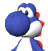 A side view of a Blue Yoshi, from Mario Super Sluggers.