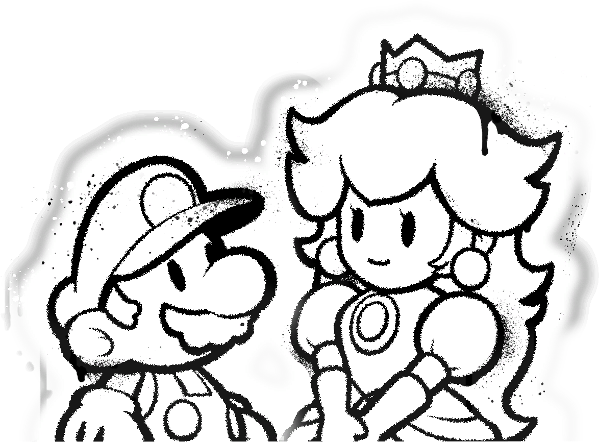 Mario and Peach (uncolored)
