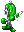 Battle idle animation of Axem Green from Super Mario RPG: Legend of the Seven Stars