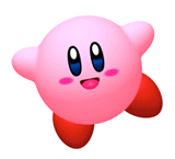 A sticker of Kirby in the game Super Smash Bros. Brawl.