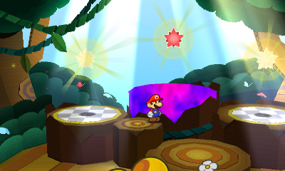 Third paperization spot in Wiggler's Tree House of Paper Mario: Sticker Star.