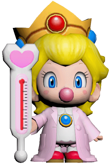 Animated image of Dr. Baby Peach from Dr. Mario World