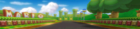 The course banner for GCN Mario Circuit from Mario Kart Wii.