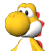 A side view of a Yellow Yoshi, from Mario Super Sluggers.