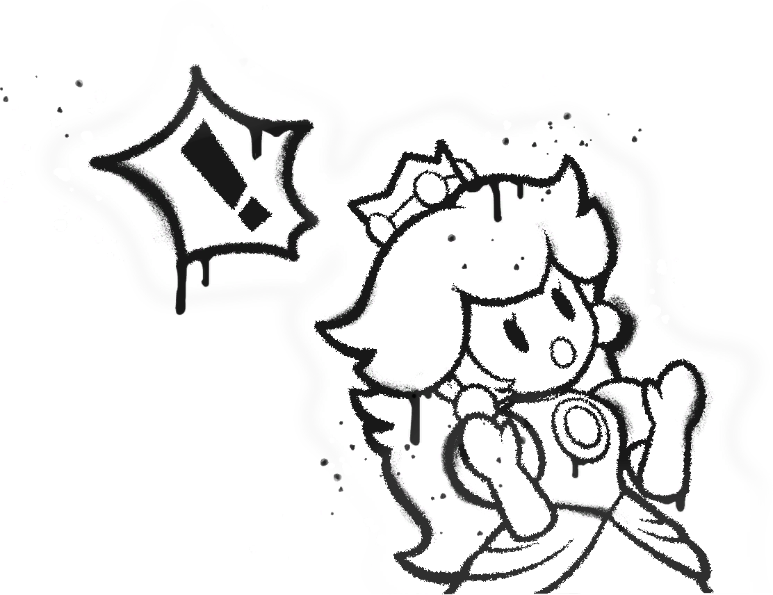 Peach surprised (uncolored)