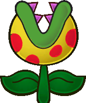 Sprite of a Putrid Piranha from Super Paper Mario.
