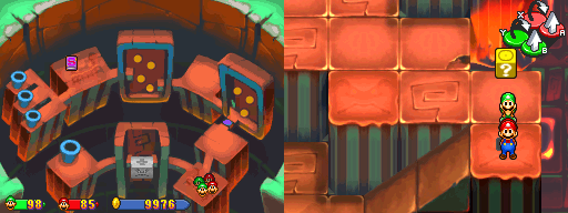 Eighth block in Thwomp Caverns of the Mario & Luigi: Partners in Time.