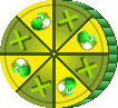 Sprite of a <span class="explain" title="The name of this subject is conjectural and has not been officially confirmed.">Bonus Mission wheel</span> in Yoshi Topsy-Turvy