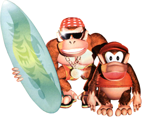 File:DKC Diddy Kong and Funky Kong Artwork.png
