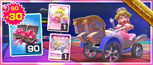 The Gilded Prancer Pack from the Peach Tour in Mario Kart Tour