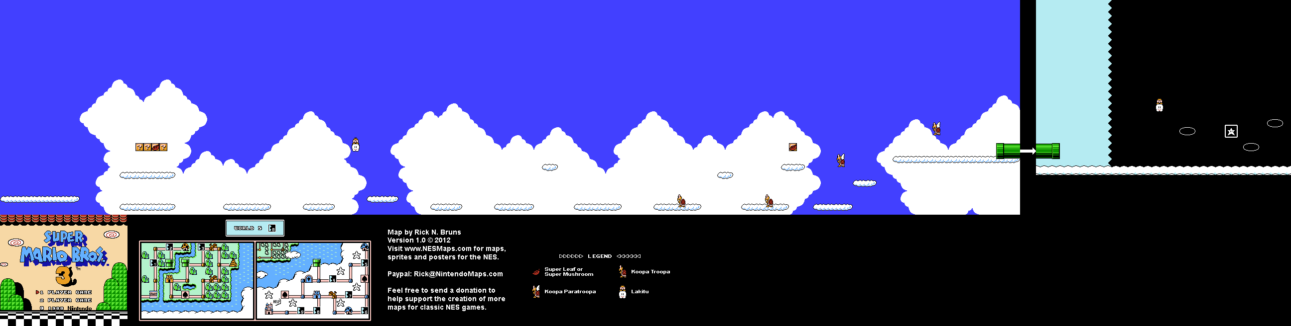 Map of World 5-8 of Super Mario Bros. 3