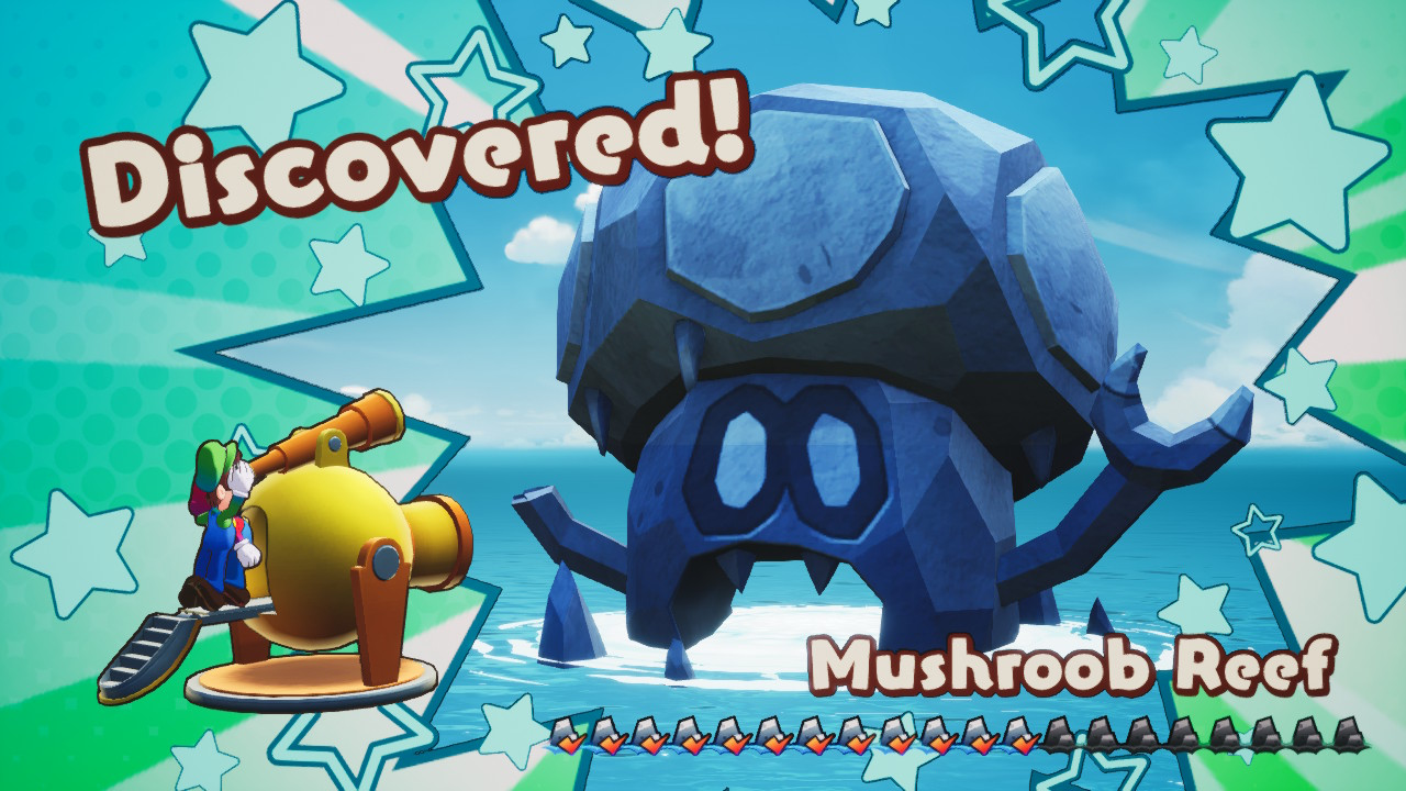 The Mushroob Reef in Mario & Luigi: Brothership, referencing a Shroob.