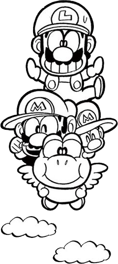 File:Mario Bros and Winged Yoshi SMKun.png