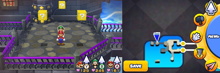 Seventh, eighth and ninth blocks in Neo Bowser Castle of Mario & Luigi: Paper Jam.