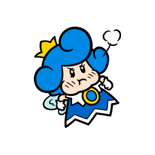 Mad blue Sprixie Princess stamp from Super Mario 3D World + Bowser's Fury.