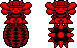 Sprite of two Honey-Bees, from Virtual Boy Wario Land.