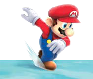 Artwork of Mario skating.