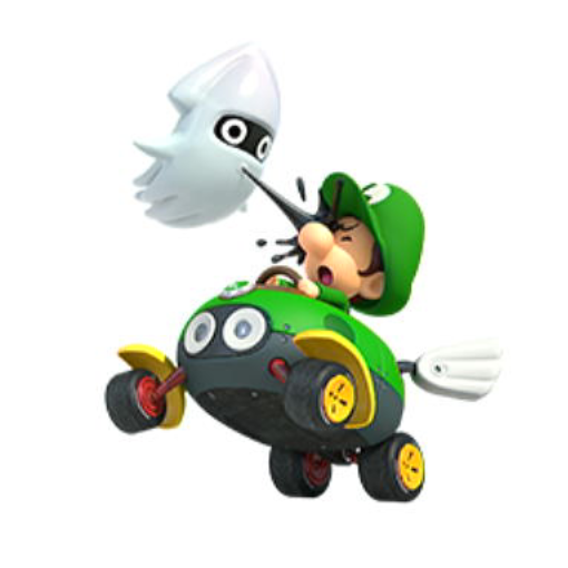 File:NSO MK8D May 2022 Week 2 - Character - Baby Luigi in Biddybuggy attacked by Blooper.png