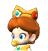 A side view of Baby Daisy, from Mario Super Sluggers.