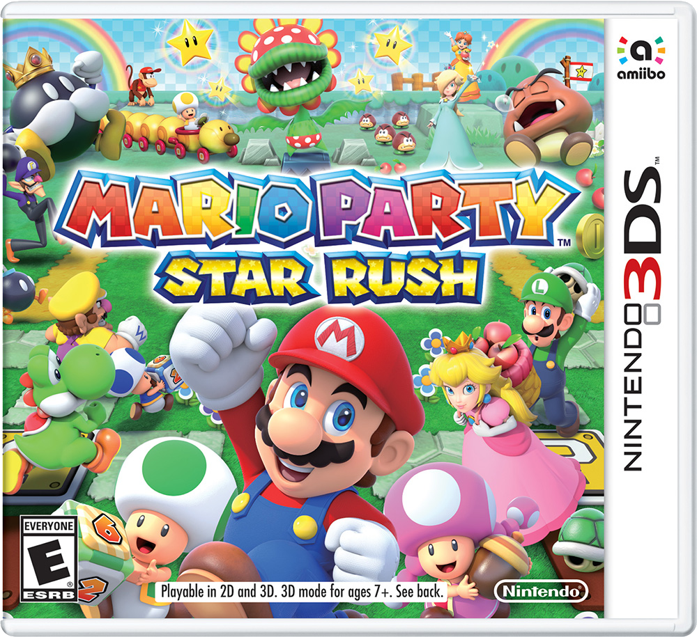 North American box art for Mario Party: Star Rush with a white box