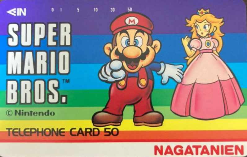 File:Nagatanien SMB Mario and Peach phone card 01.jpg