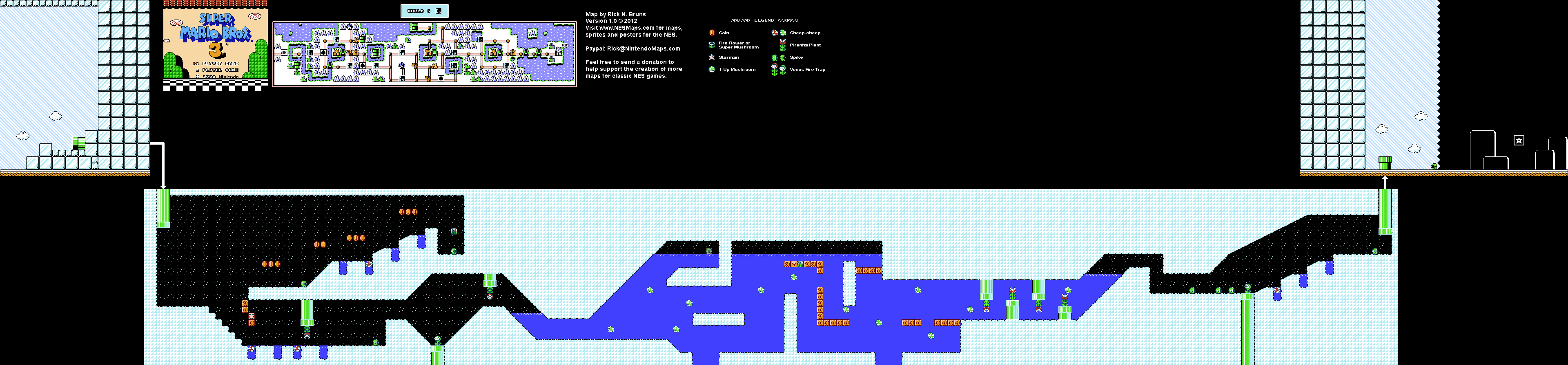 Map of World 6-6 of Super Mario Bros. 3