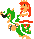 Bowser under the effect of the 30th Anniversary Mario Amiibo, in Super Mario Maker.
