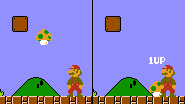 Mario collecting a 1-Up Mushroom in the original Super Mario Bros.