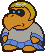 An unused sprite of Tutankoopa found in Paper Mario's data, showing him without his nemes