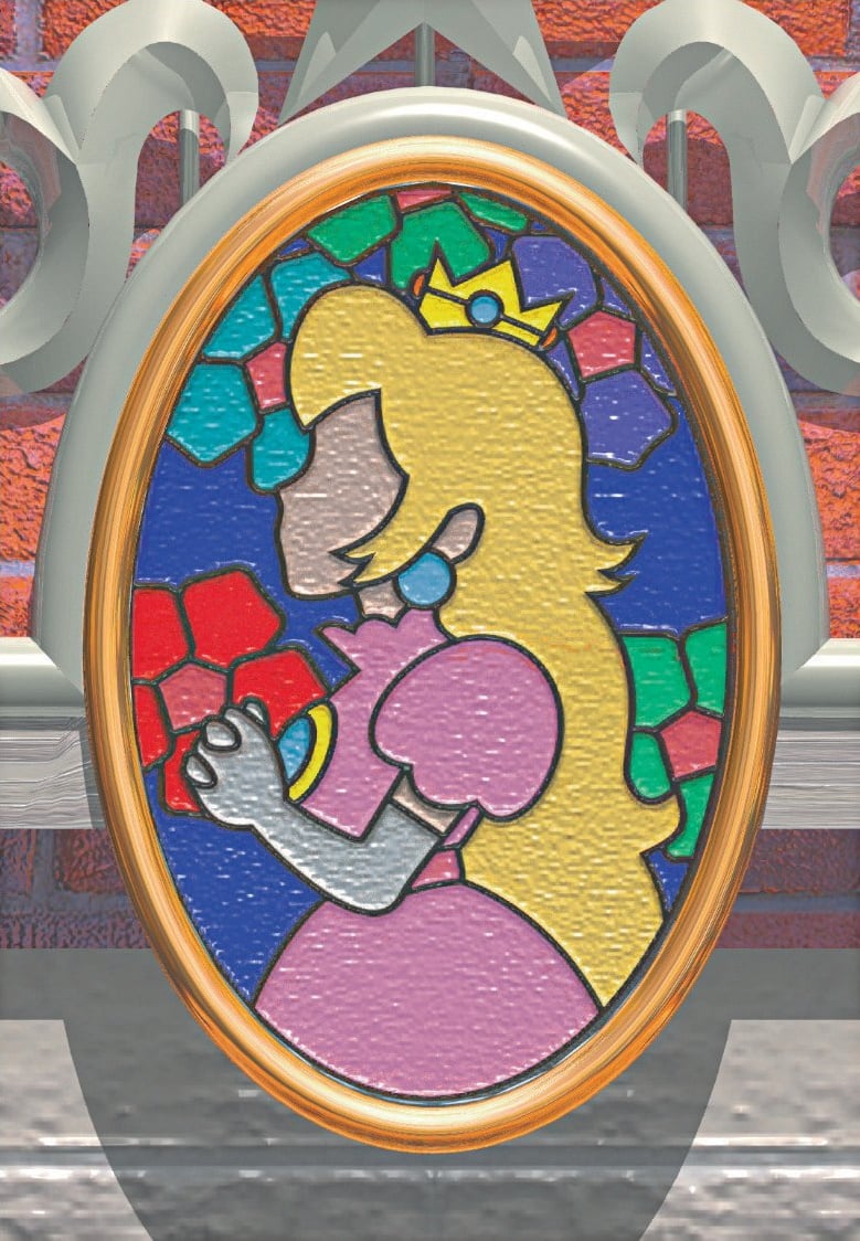 File:PeachStainedGlass.jpg - Super Mario Wiki, the Mario encyclopedia