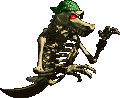 Sprite of a green bandanna Kackle in Donkey Kong Country 2: Diddy's Kong Quest
