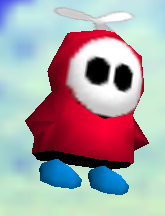 Screenshot of a Fly Guy from Super Mario 64.