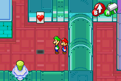 A Heart Block in the Beanbean Castle Sewers in Mario & Luigi: Superstar Saga